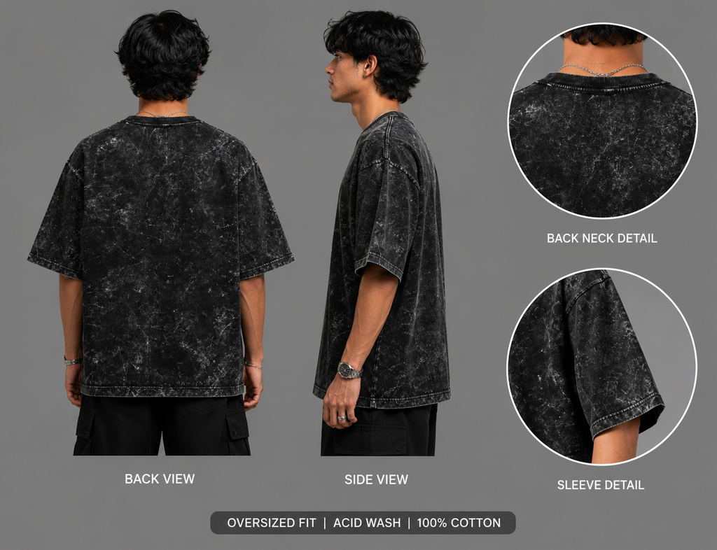 Unisex Acid Washed Oversized Tee